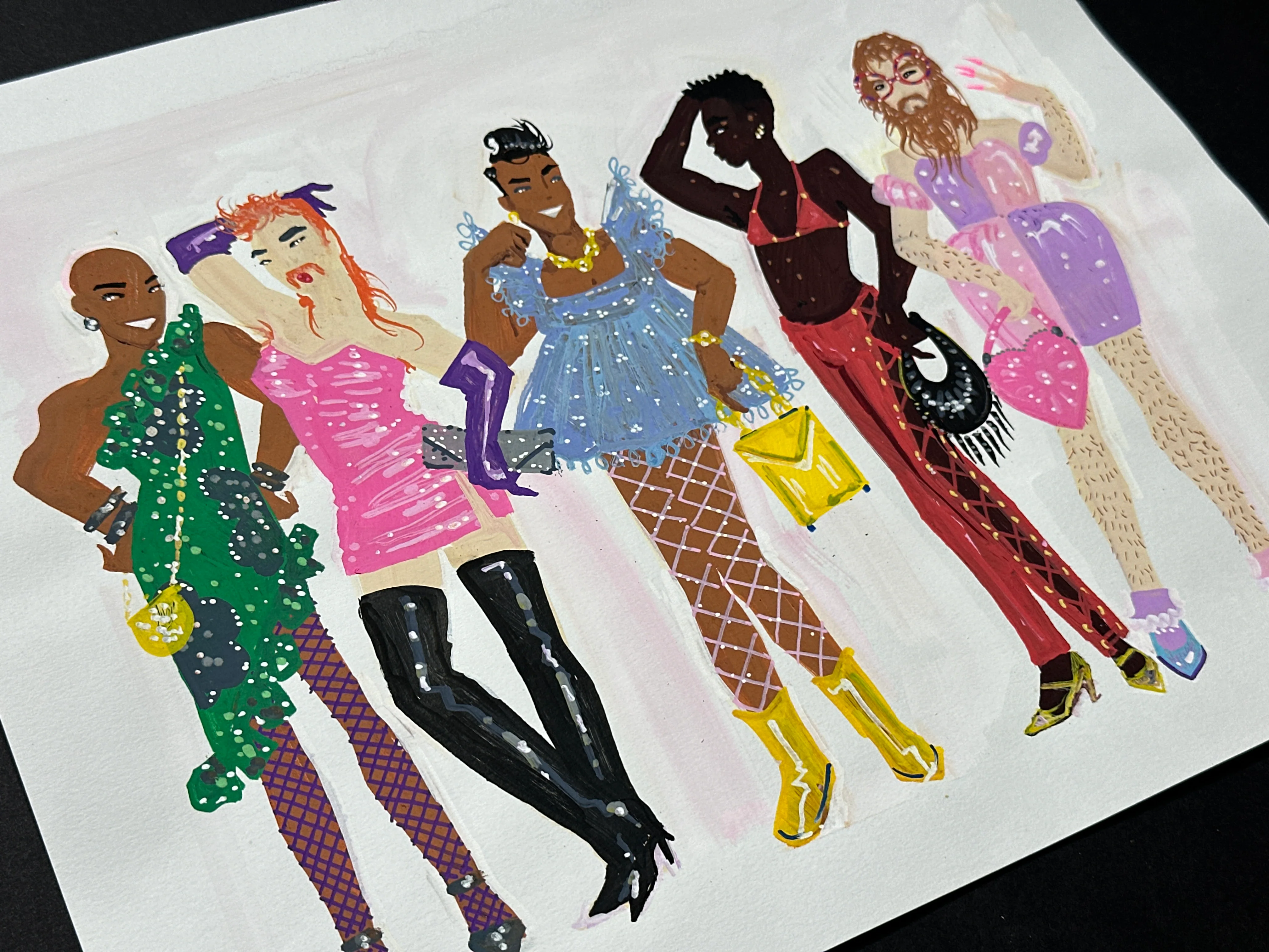 "Boys in Dresses" Original Illustration - Image 2