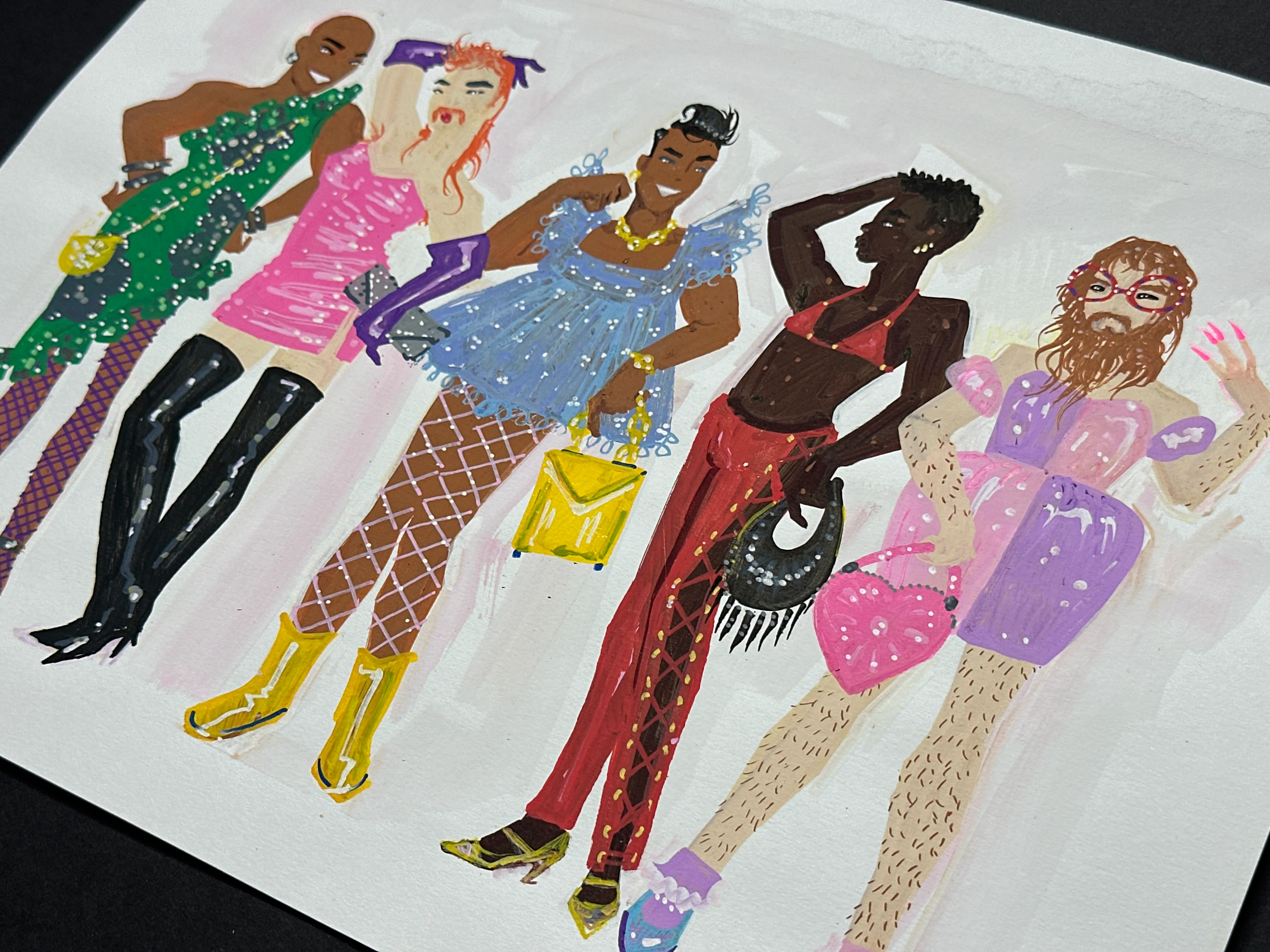 "Boys in Dresses" Original Illustration - Image 3