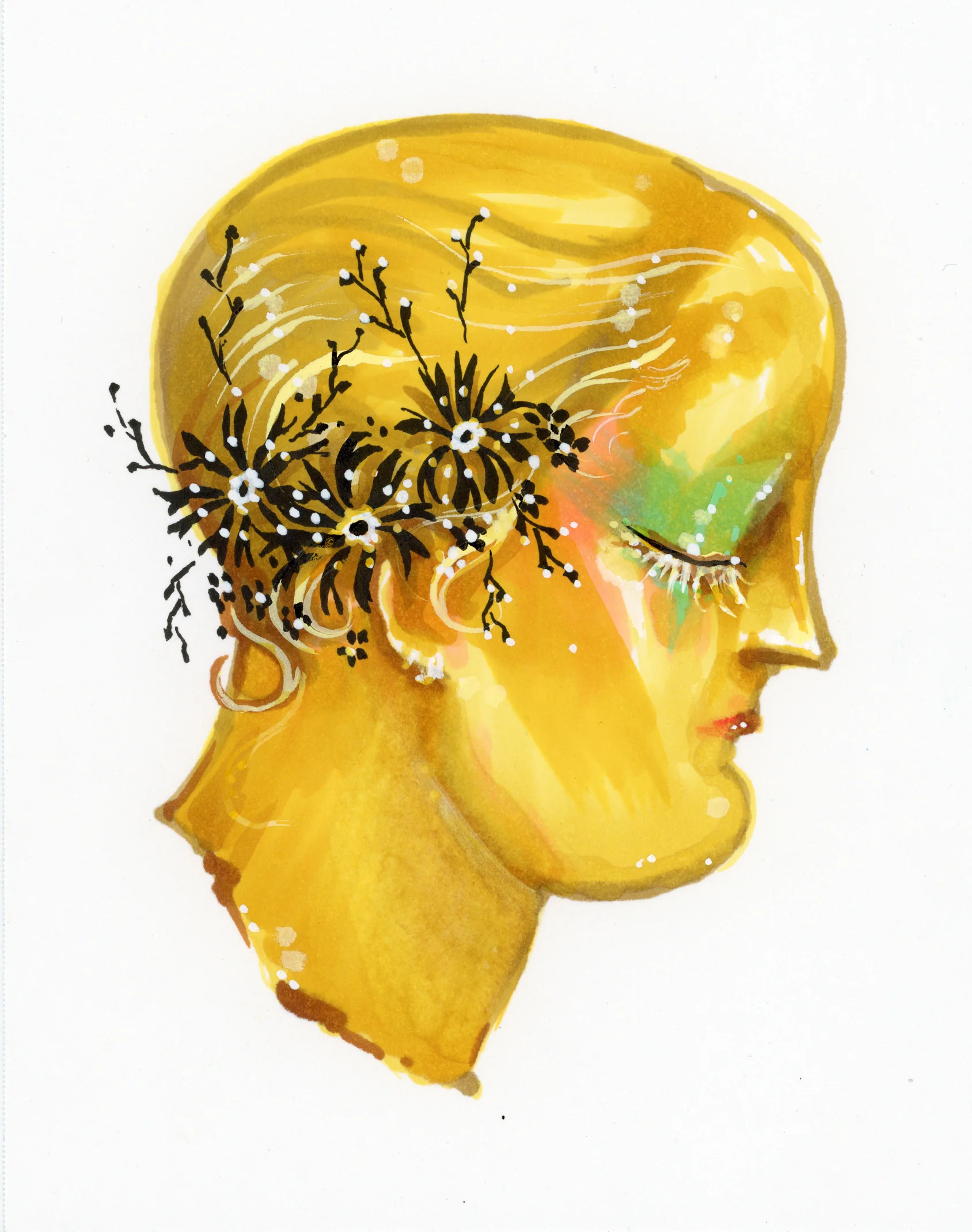 "Golden Face" Original Illustration