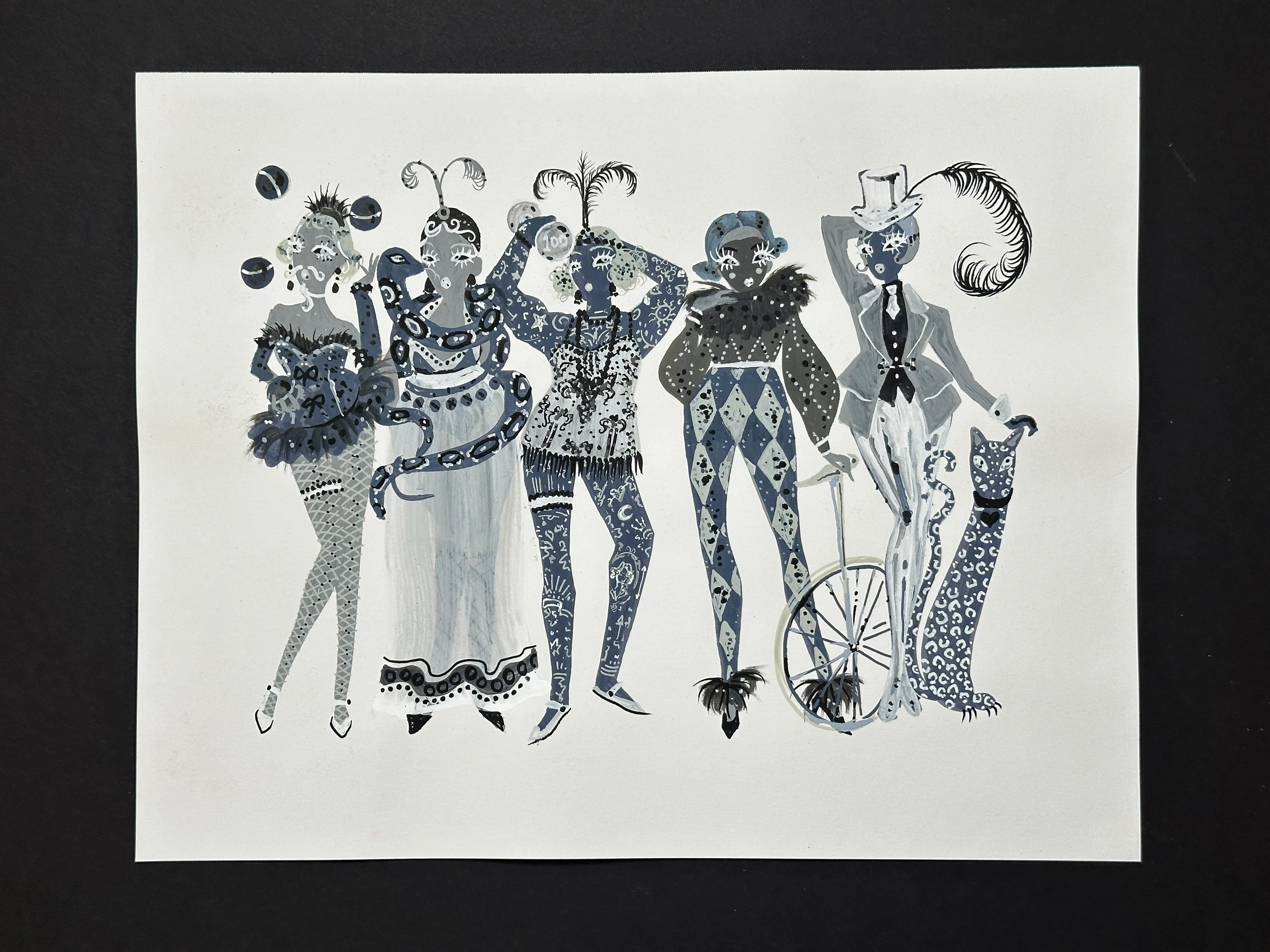 "Grayscale Circus" Original Illustration