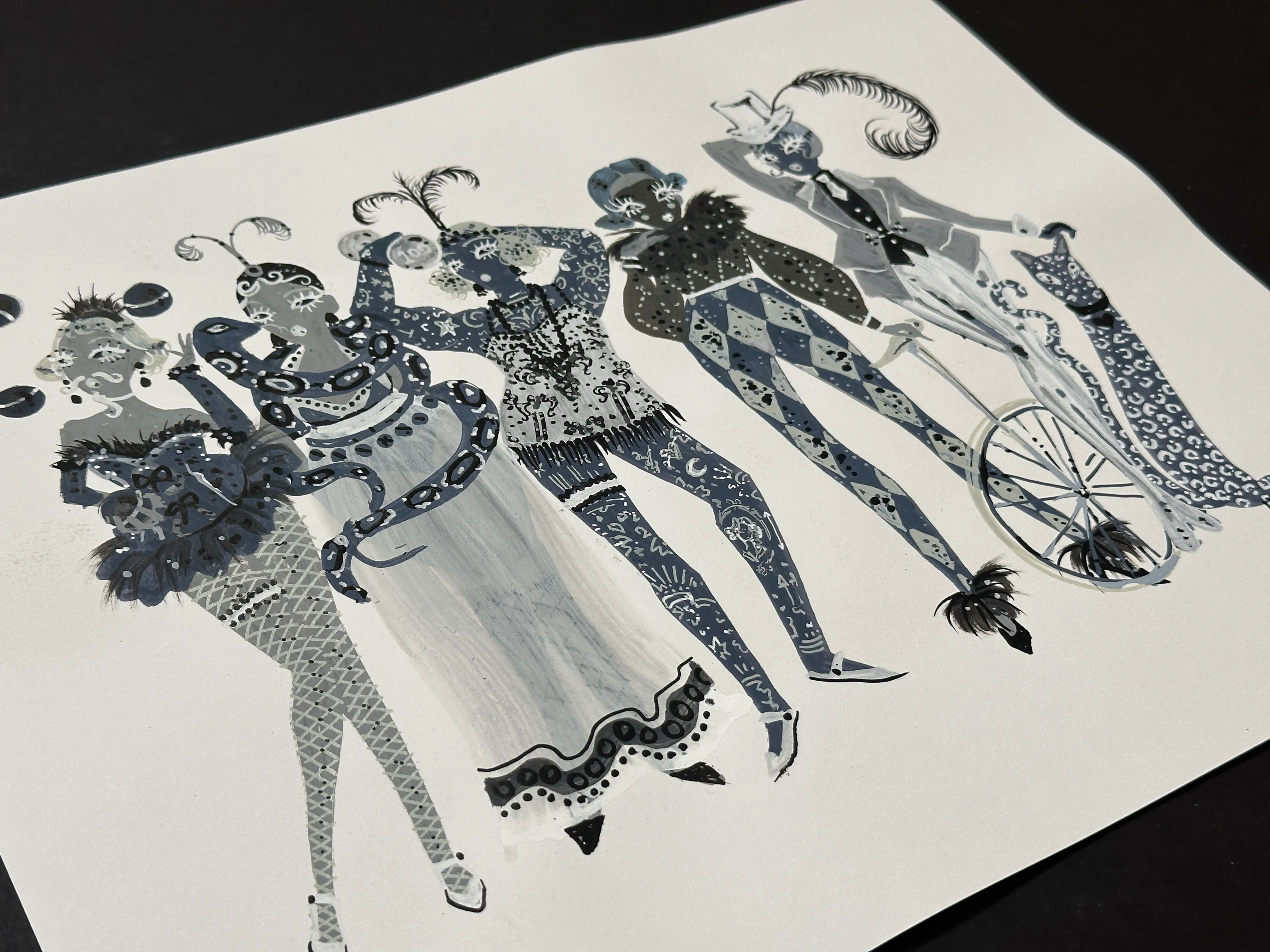 "Grayscale Circus" Original Illustration - Image 2