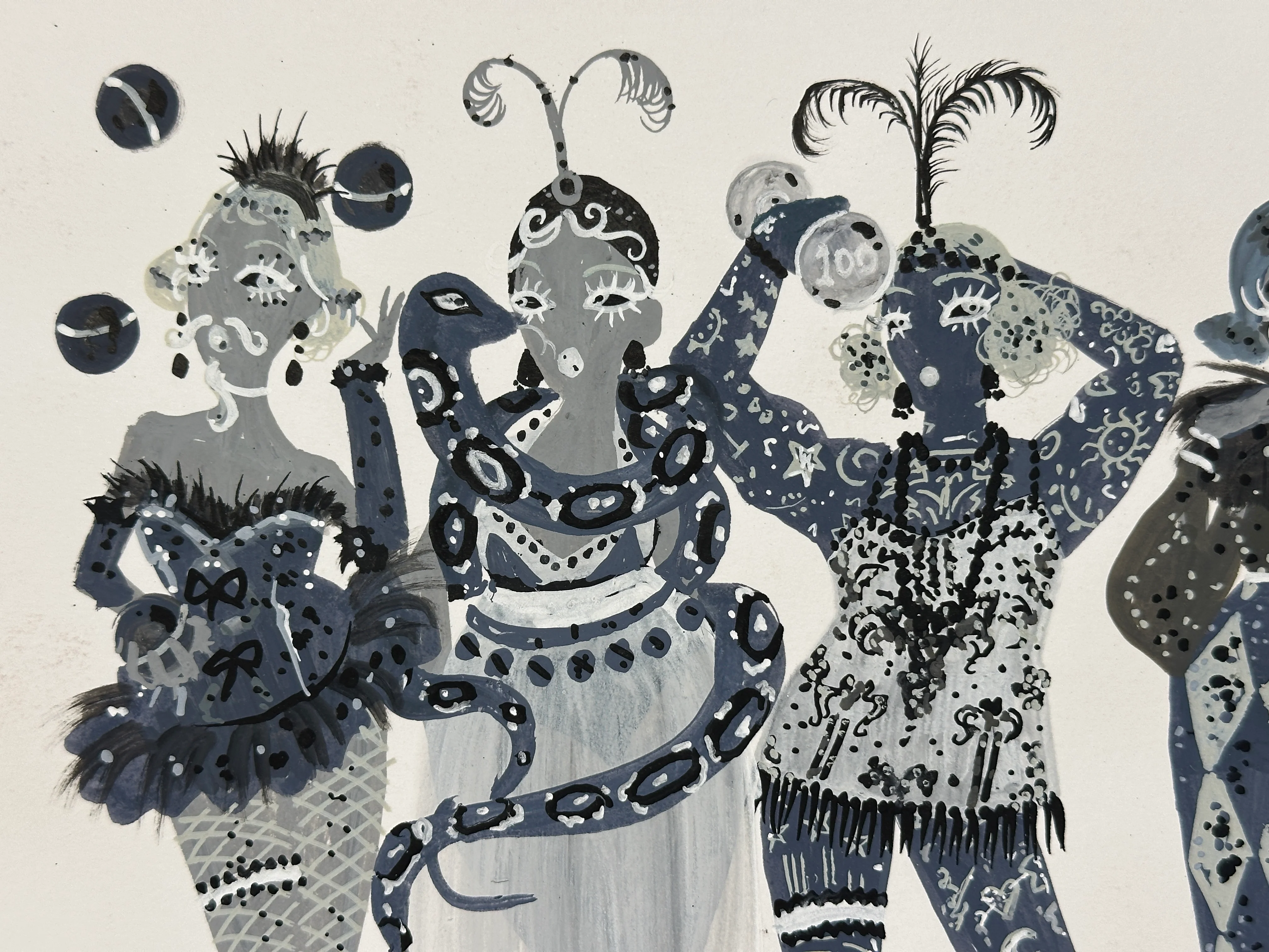 "Grayscale Circus" Original Illustration - Image 4