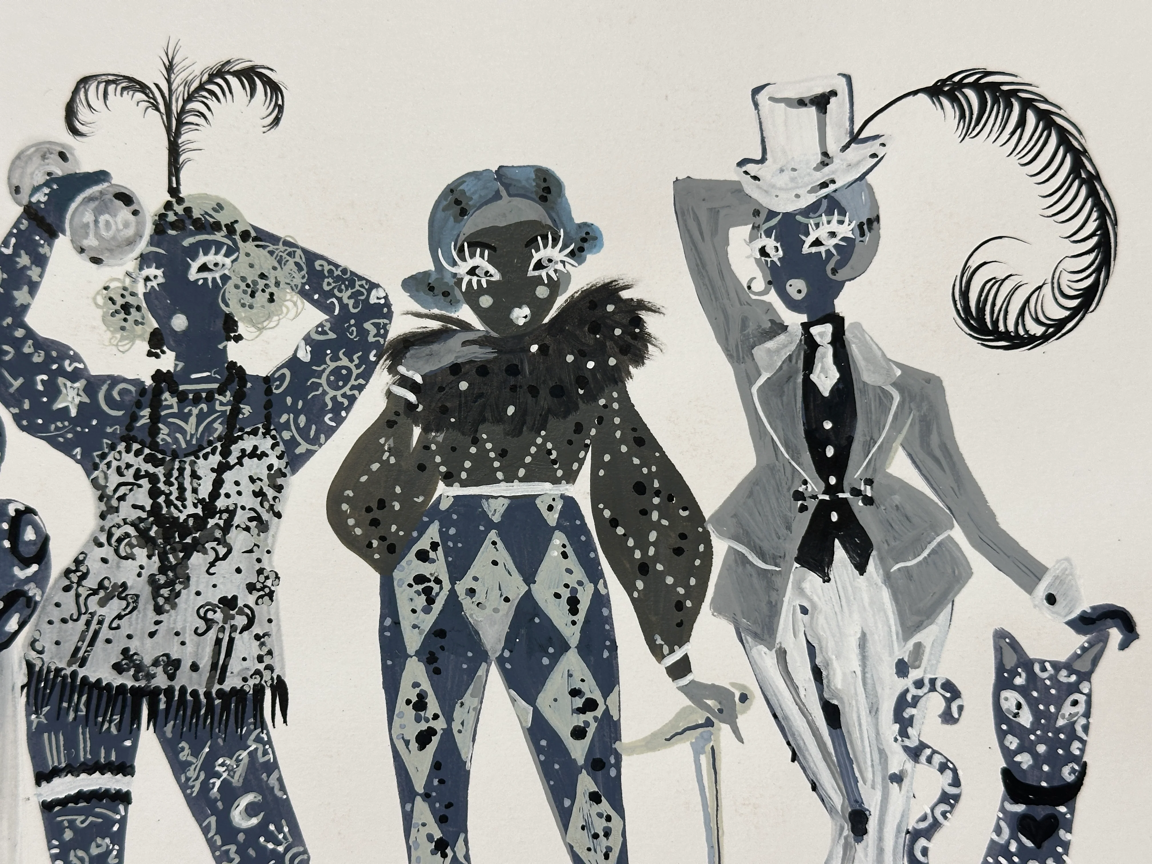 "Grayscale Circus" Original Illustration - Image 6