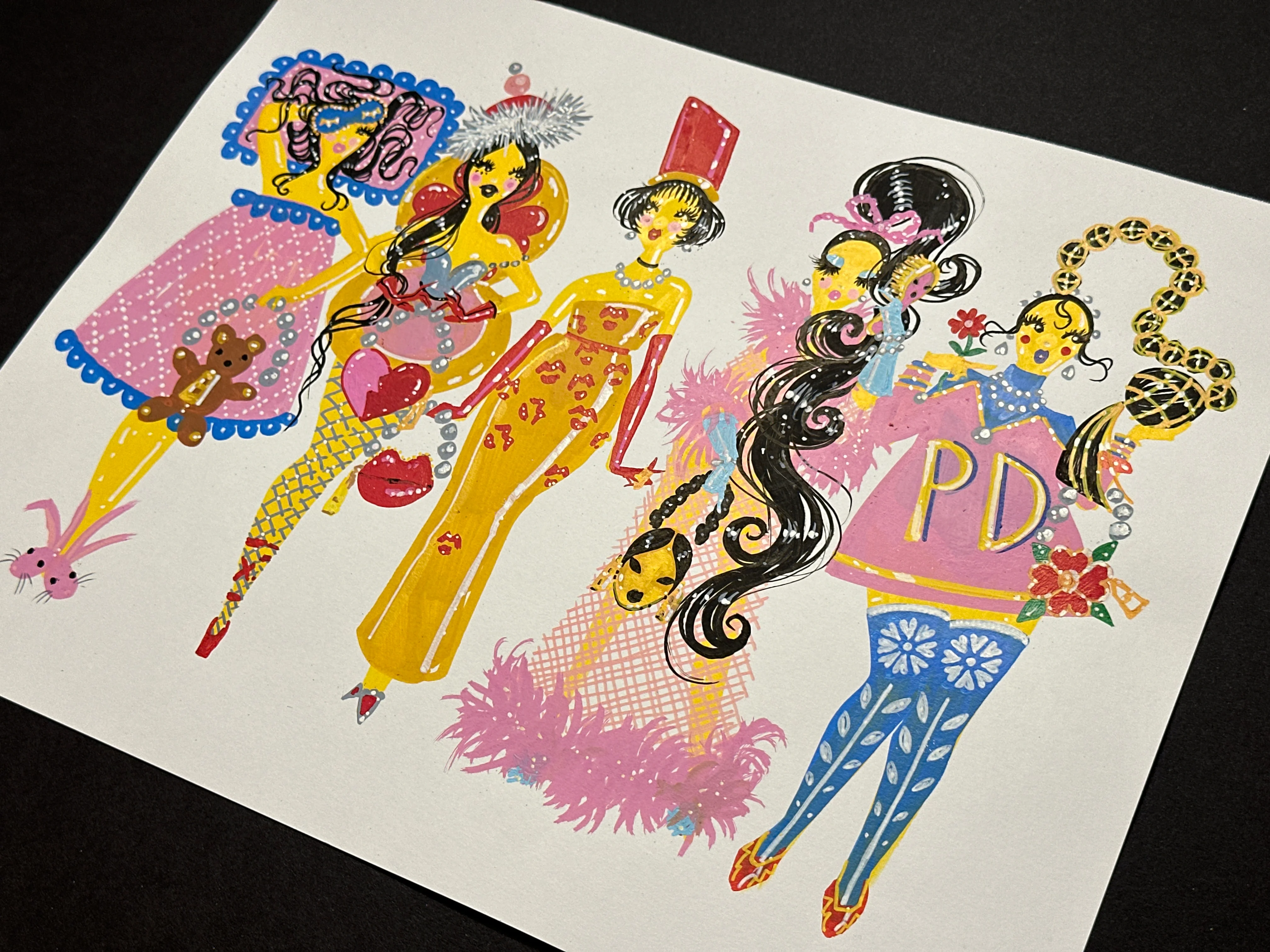 "Pidgin Doll Charms" Original Illustration - Image 3