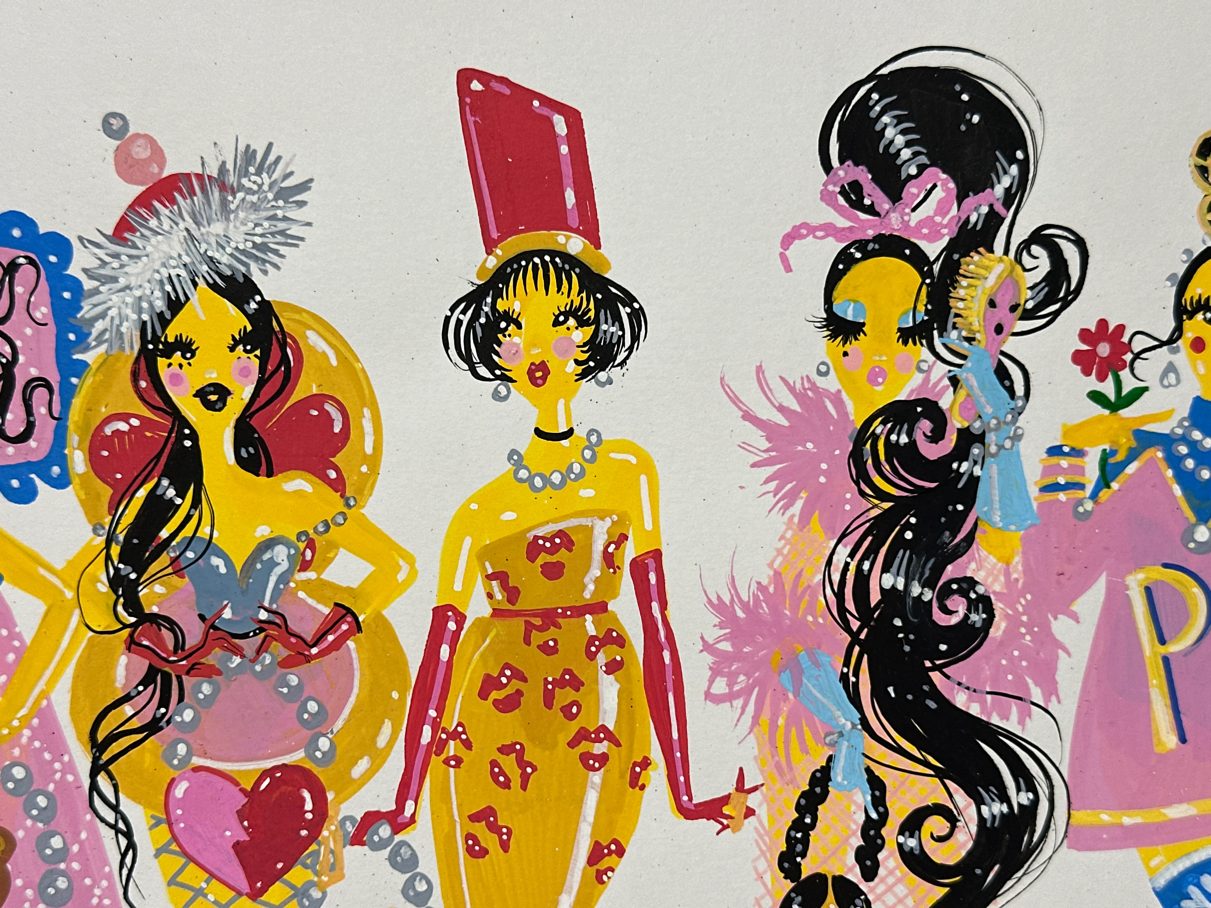 "Pidgin Doll Charms" Original Illustration - Image 5